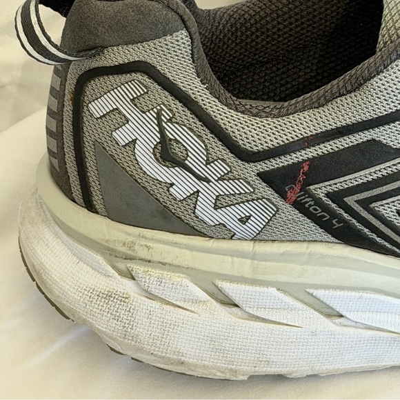 Hoka Clifton 4 Men’s Size 12 Max Cushion Running Shoes Gray - Picture 7 of 10